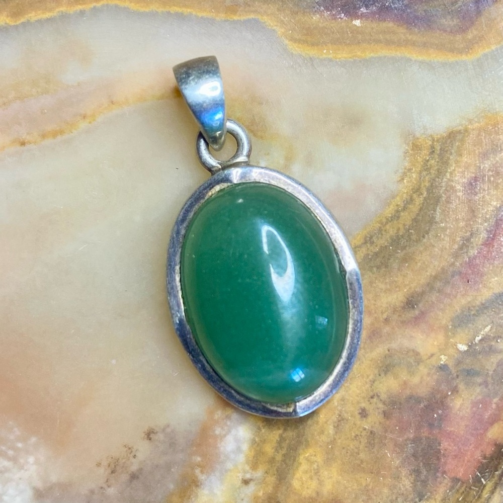 Green Aventurine Sterling Silver Pendant
